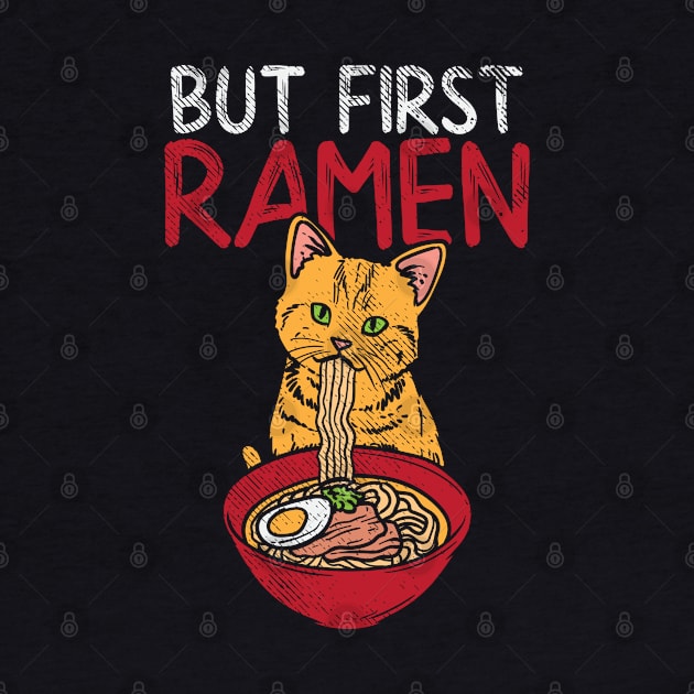 Cat Eating Ramen by maxdax